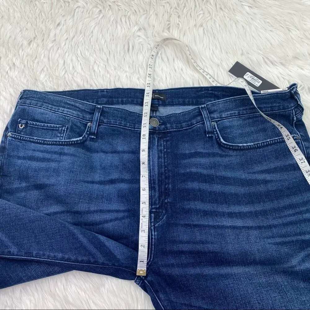 True Religion Men's Rocco No Flap Relaxed Skinny Jeans Blue Size 44 NWT